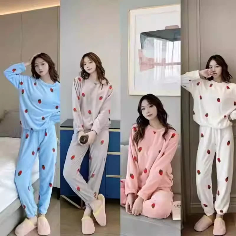 Pijama abrigado para mujer de textura aterciopelada