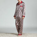 Pijama largo de satén estampado para hombre