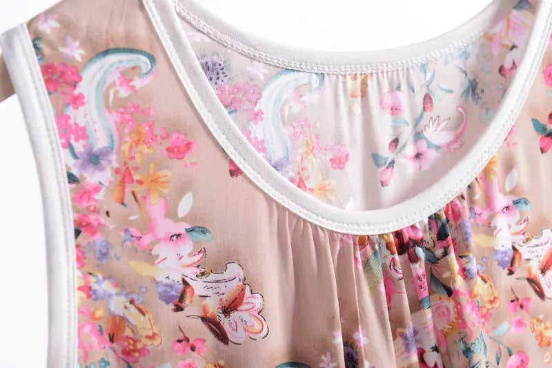 Camisón floral sin mangas en talles XL a 6XL