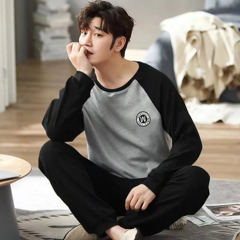 Pijama de punto para hombre con pantalón largo