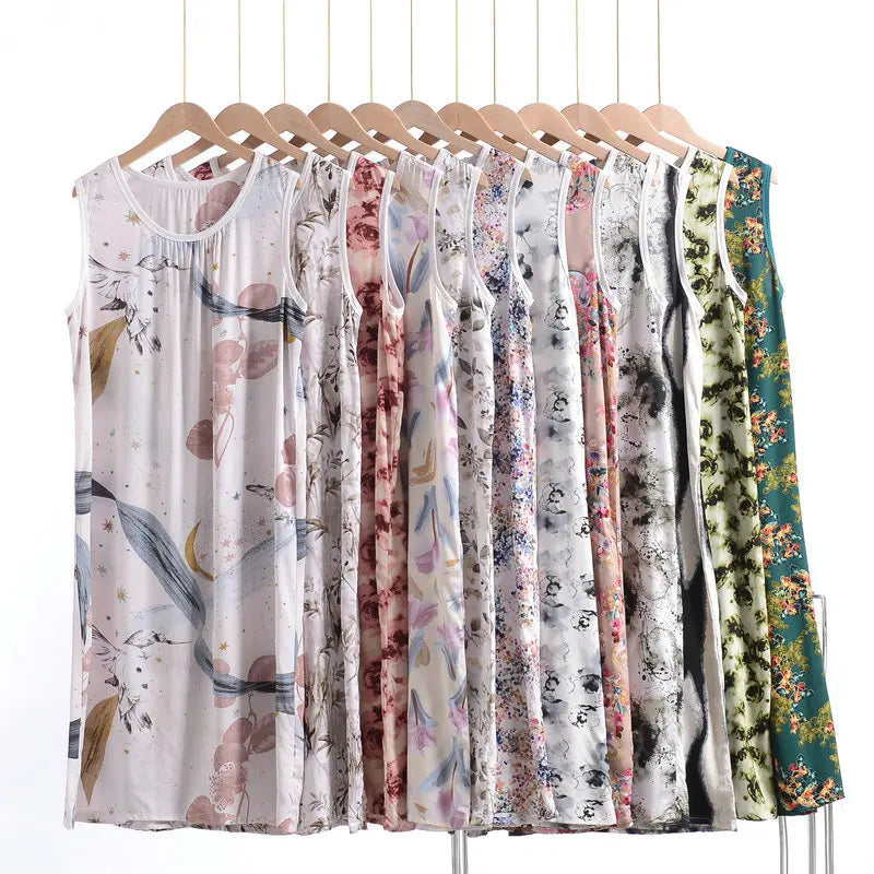 Camisón floral sin mangas en talles XL a 6XL