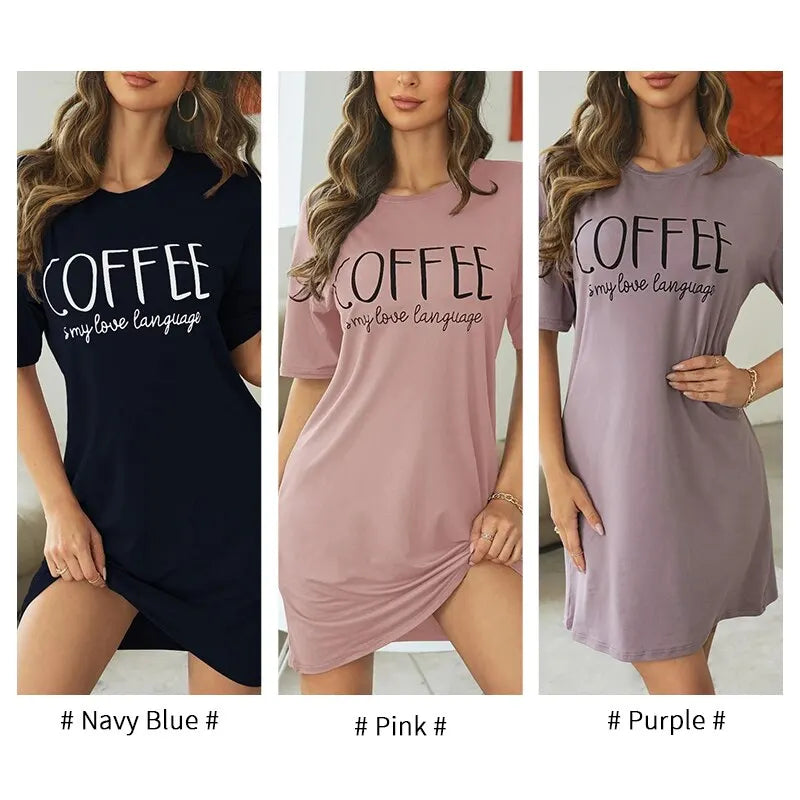 Camisón tipo remerón de manga corta estampado