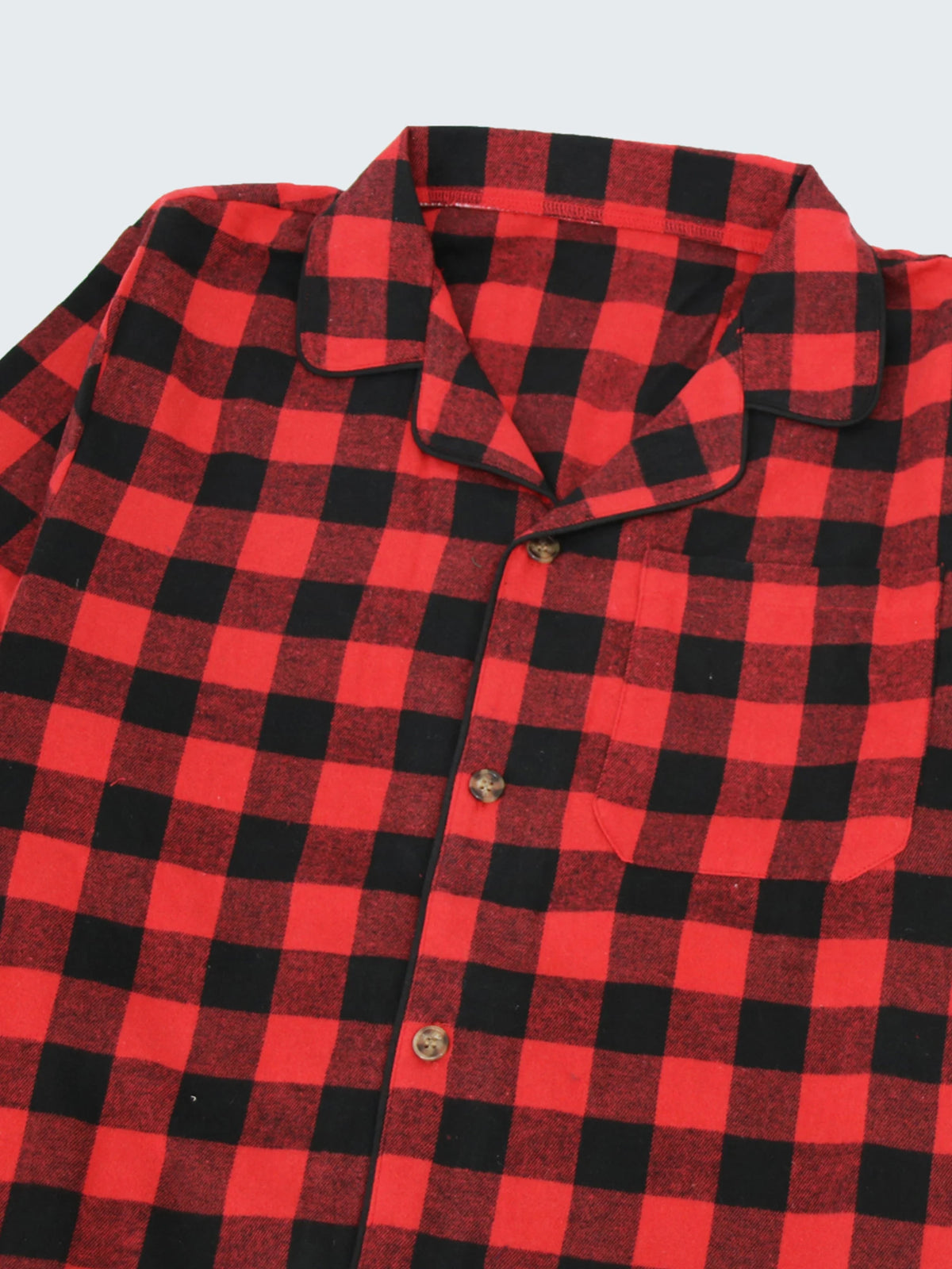 Pijama camisero de franela para hombre con bolsillos