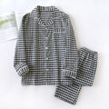 Pijama camisero de algodón para hombre a cuadros
