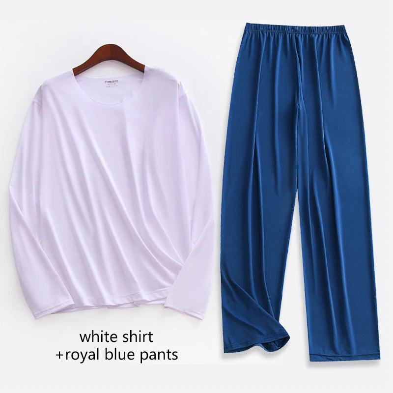 Pijama liviano para hombre con elastano y manga larga