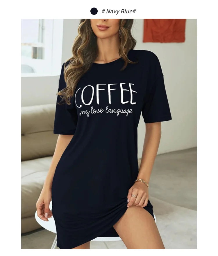 Camisón tipo remerón de manga corta estampado