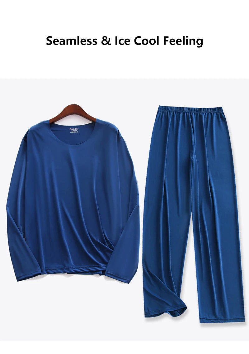 Pijama liviano para hombre con elastano y manga larga