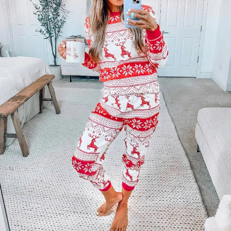 Pijama navideño familiar de manga larga