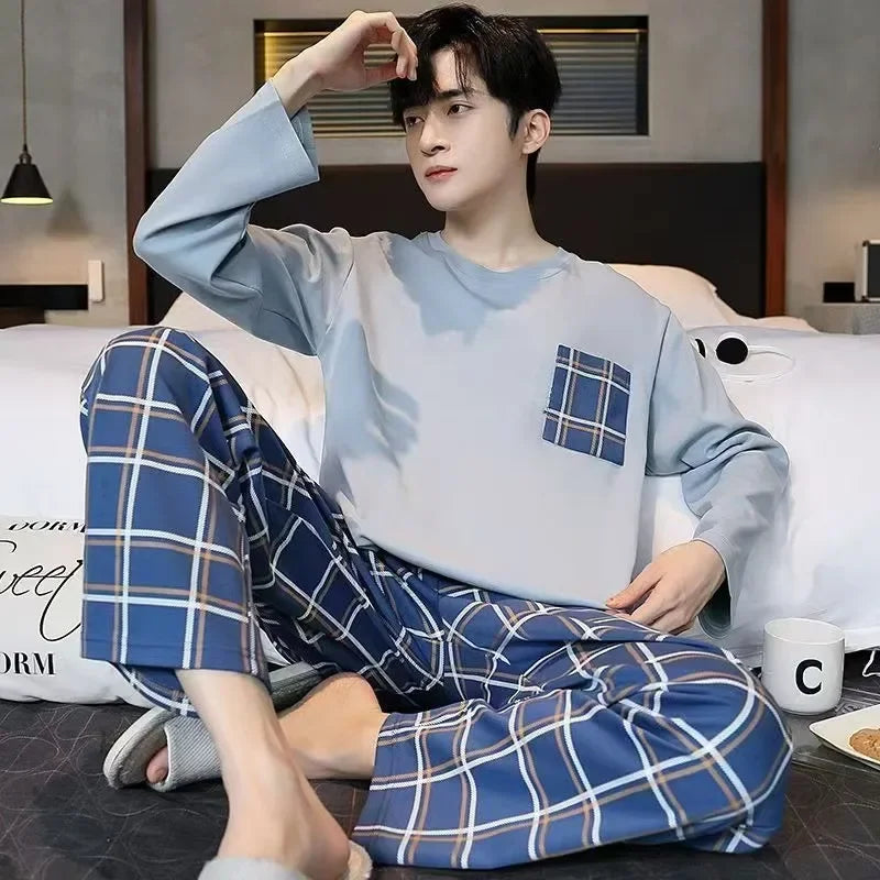 Pijama largo para hombre de estilo deportivo