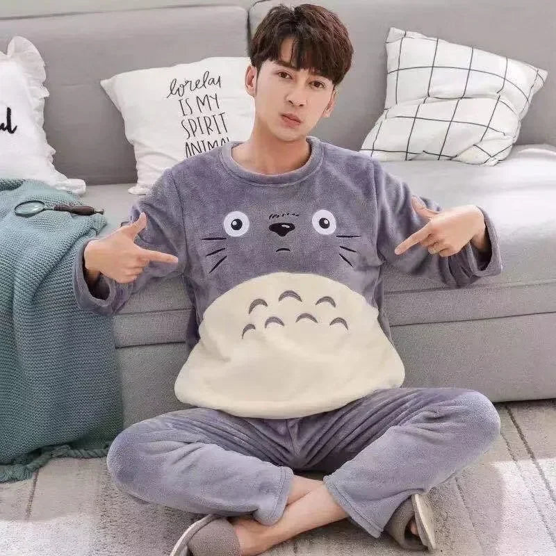 Pijama de franela estampada para hombre