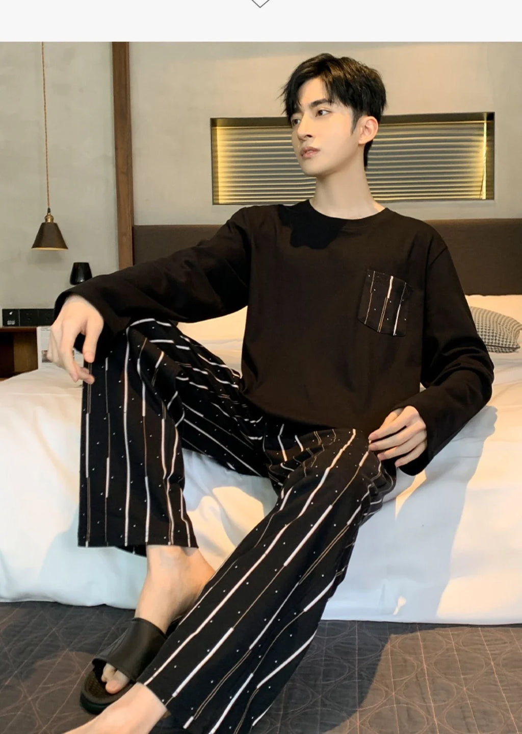 Pijama largo para hombre de estilo deportivo