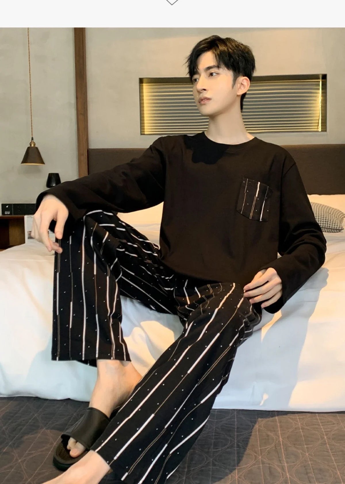 Pijama largo para hombre de estilo deportivo