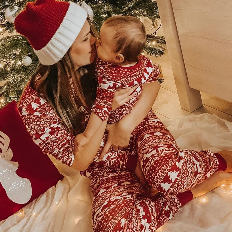 Pijama navideño familiar de manga larga