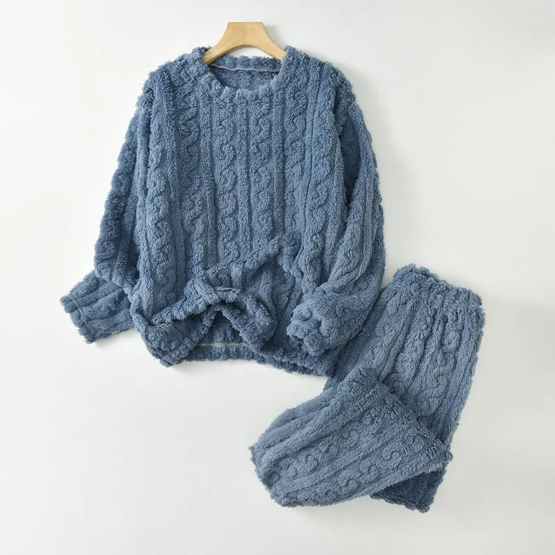 Pijama grueso para mujer con textura jacquard