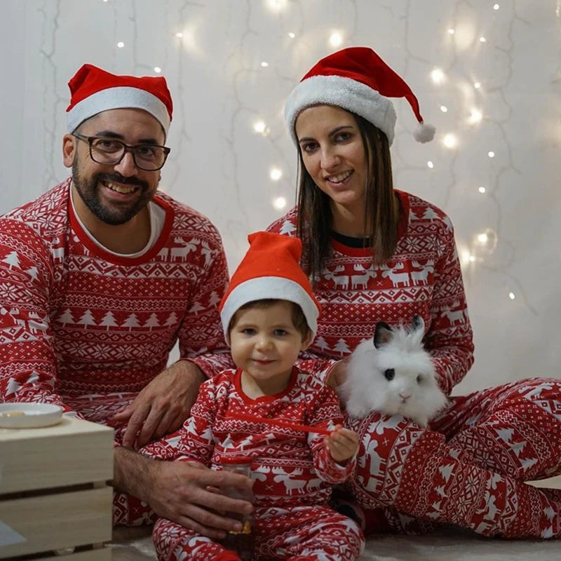 Pijama navideño familiar de manga larga