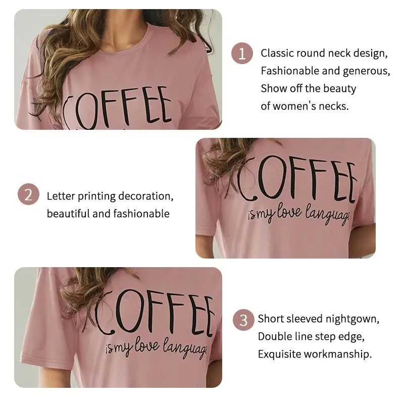 Camisón tipo remerón de manga corta estampado