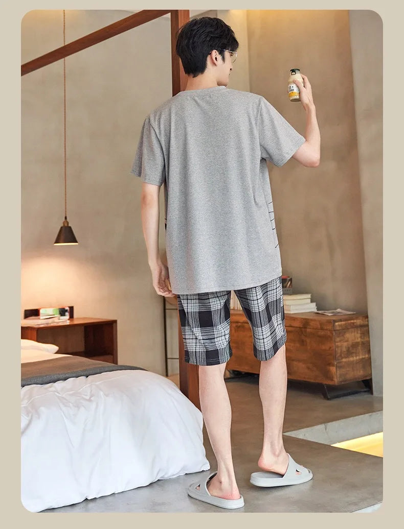 Pijama para hombre con diseños de osos y rayas