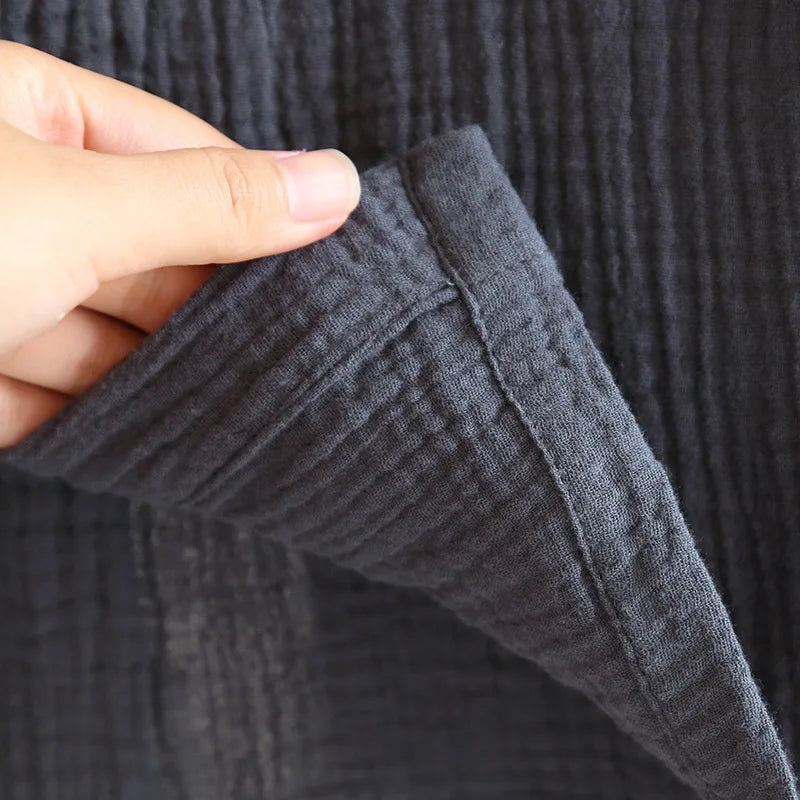 Pijama de algodón crepé a cuadros para adultos