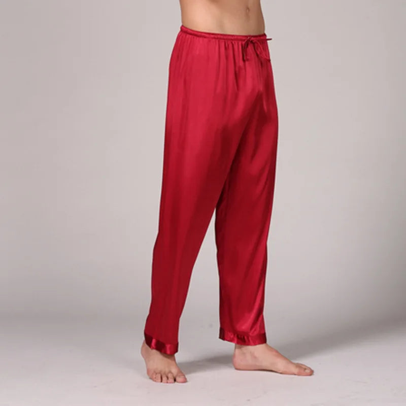Bata de satén para hombre con cinturón y bolsillos