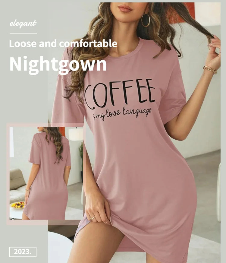 Camisón tipo remerón de manga corta estampado