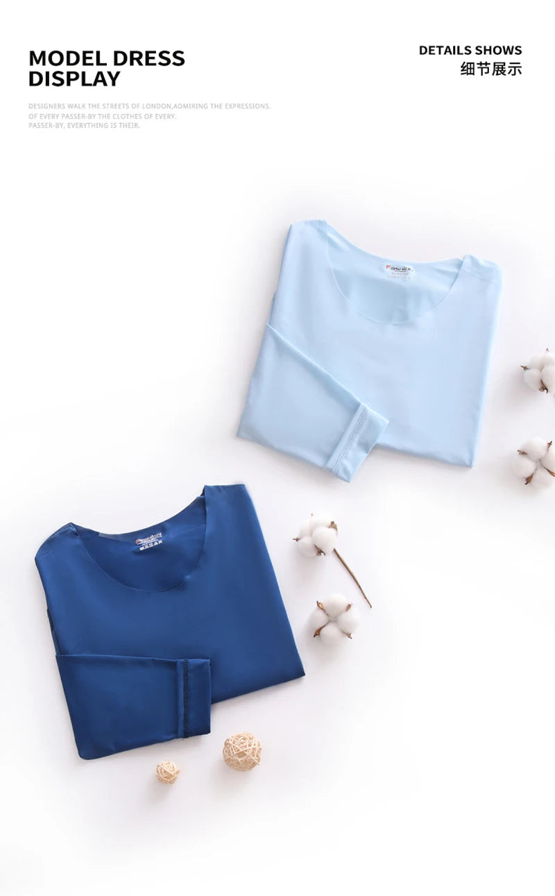 Pijama liviano para hombre con elastano y manga larga