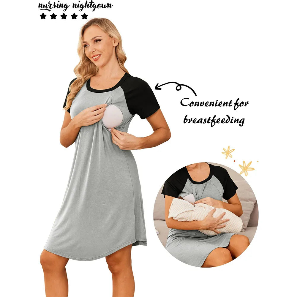 Camisón maternal con cierres para lactancia