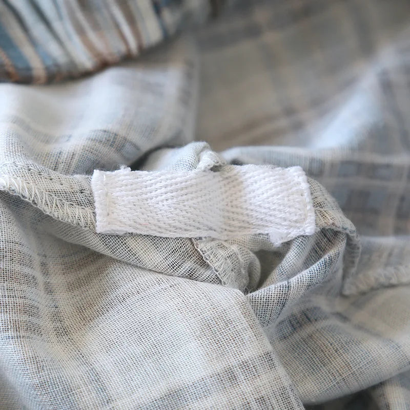 Pijama camisero de algodón para hombre a cuadros