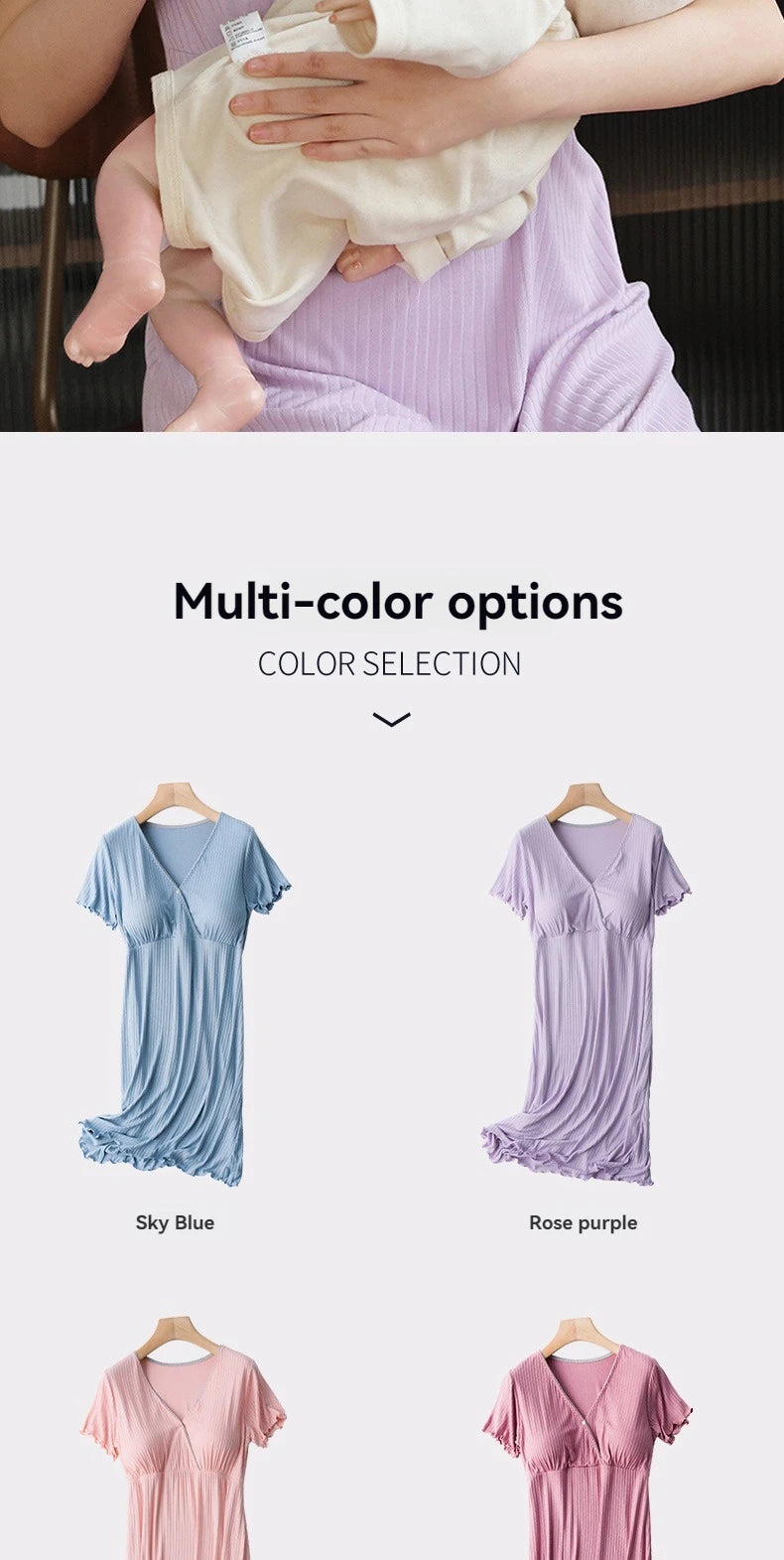 Camisón premamá de verano con escote en V