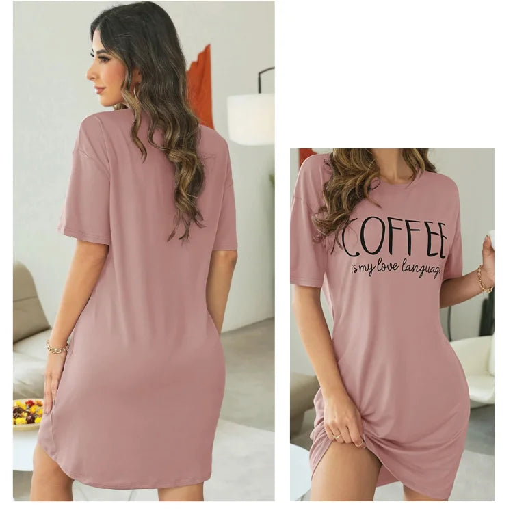Camisón tipo remerón de manga corta estampado