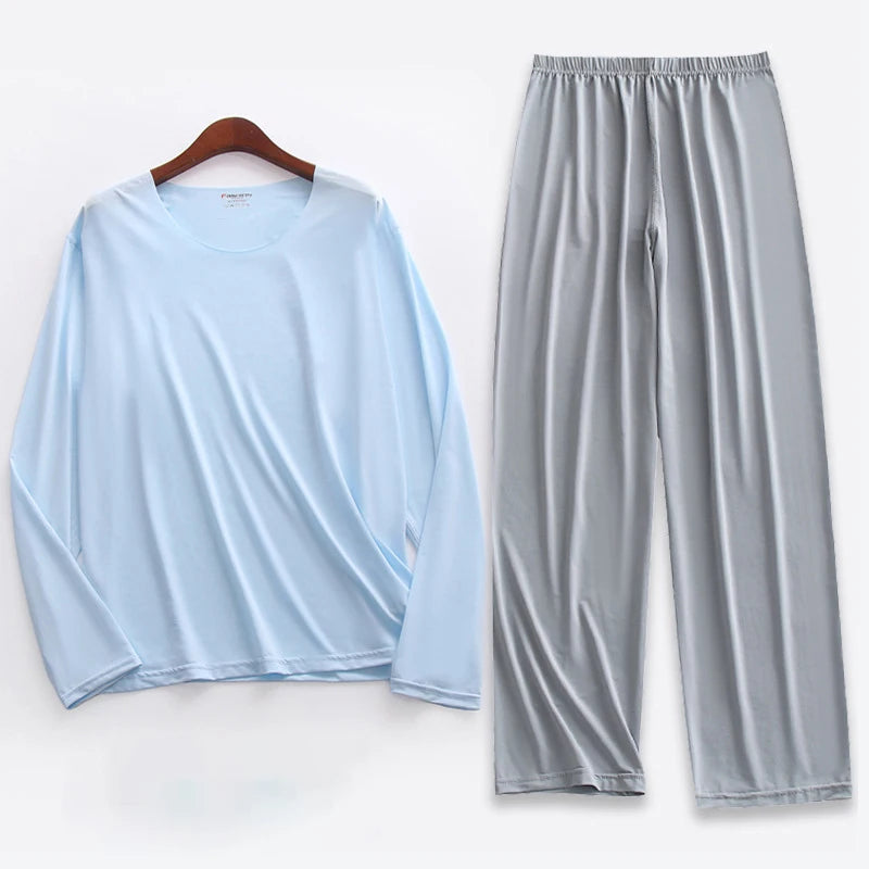 Pijama liviano para hombre con elastano y manga larga