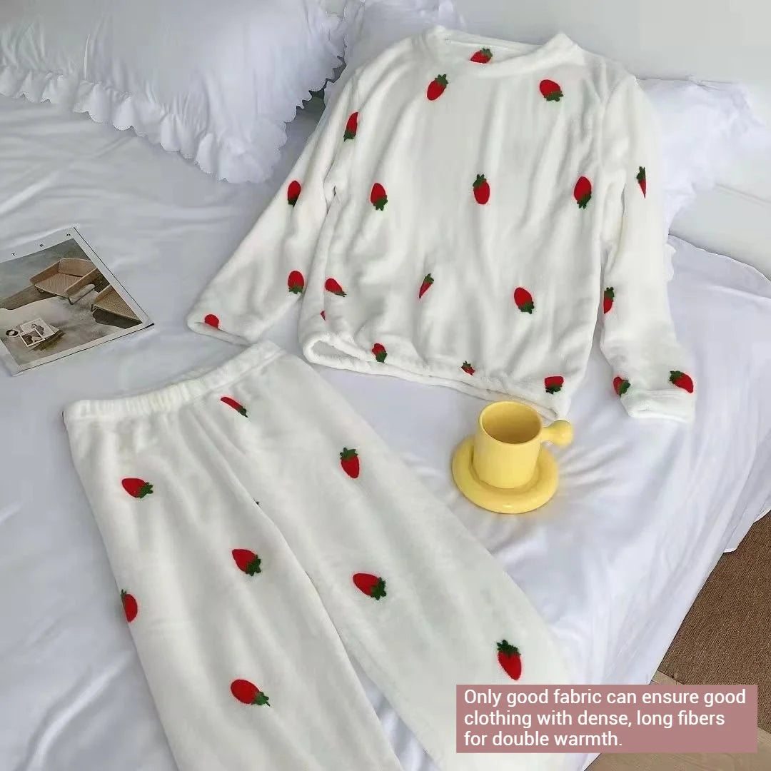 Pijama abrigado para mujer de textura aterciopelada