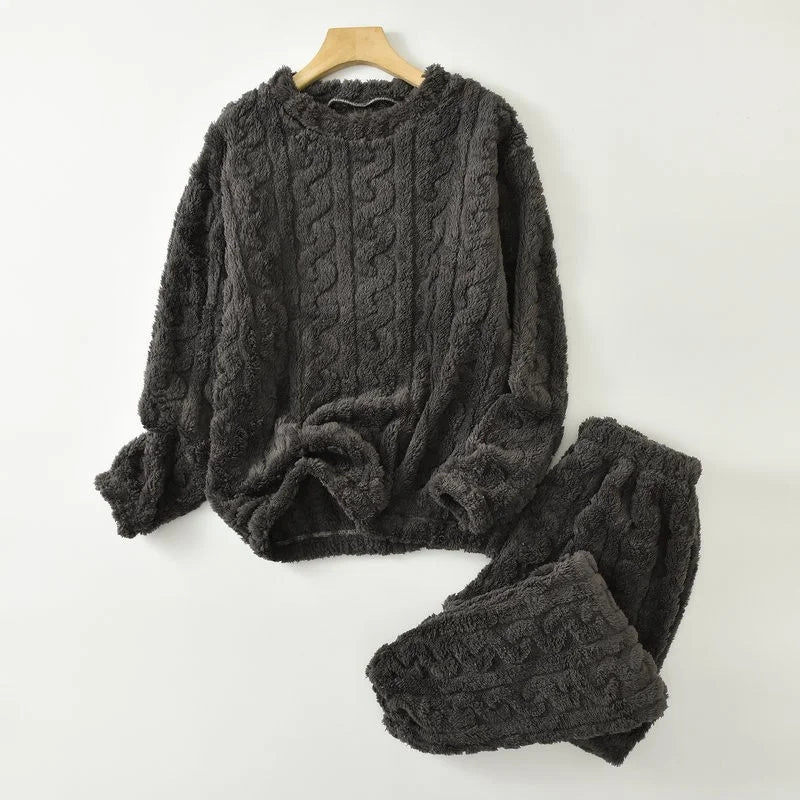 Pijama grueso para mujer con textura jacquard