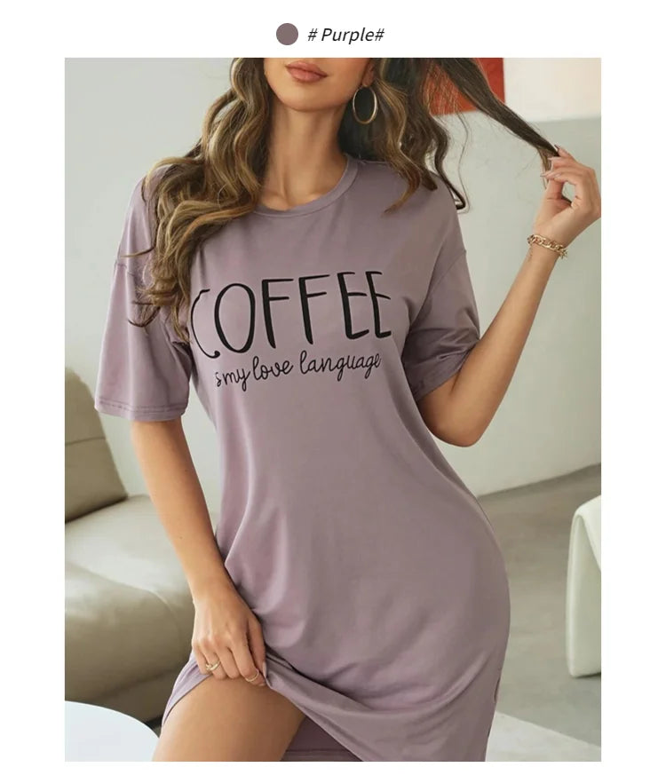 Camisón tipo remerón de manga corta estampado