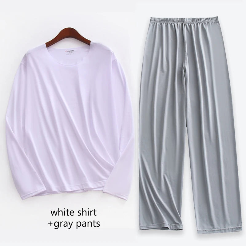 Pijama liviano para hombre con elastano y manga larga