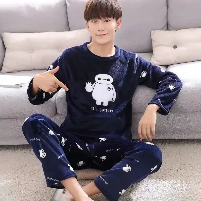 Pijama de franela estampada para hombre