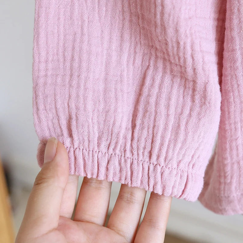 Pijama de algodón crepé a cuadros para adultos