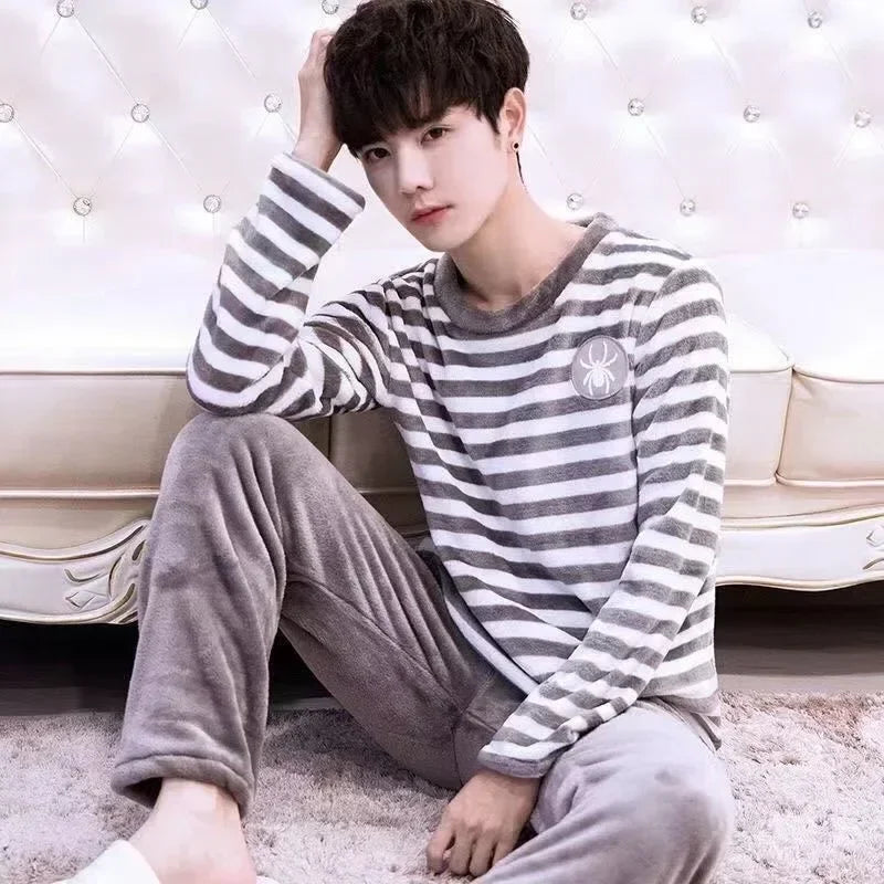 Pijama de franela estampada para hombre