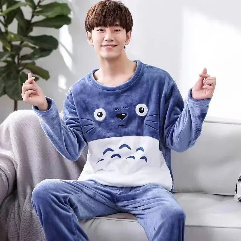 Pijama de franela estampada para hombre
