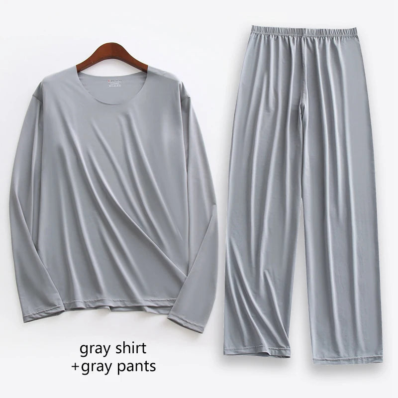 Pijama liviano para hombre con elastano y manga larga