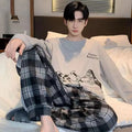 Pijama de punto para hombre con pantalón largo