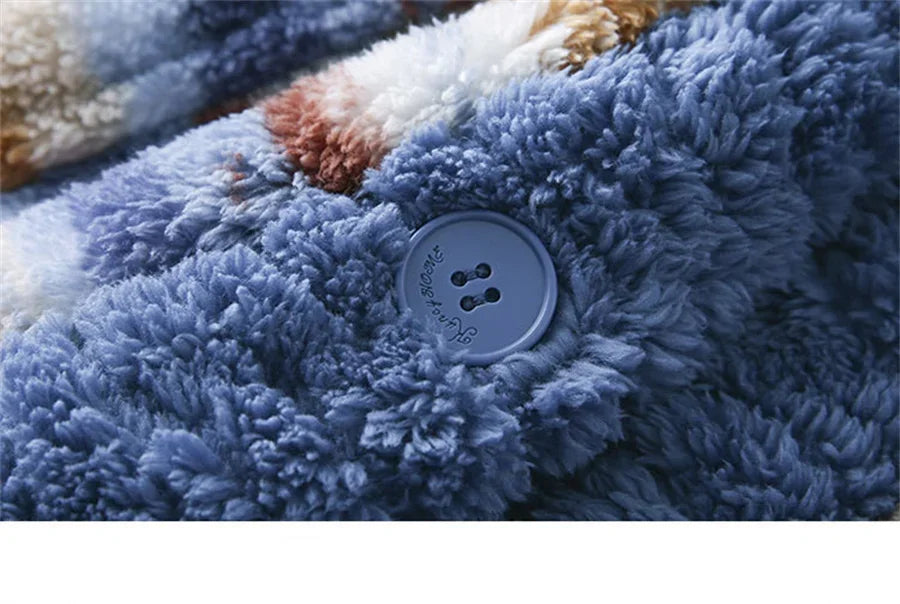 Pijama de polar para hombre con chaqueta abotonada