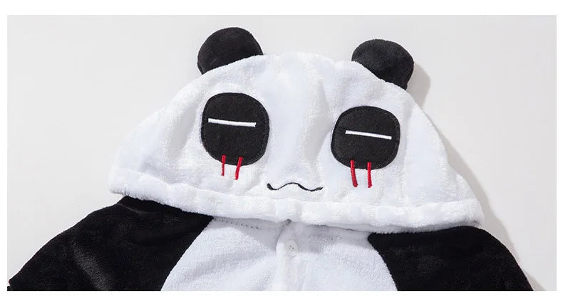 Enterito de panda para adultos con capucha