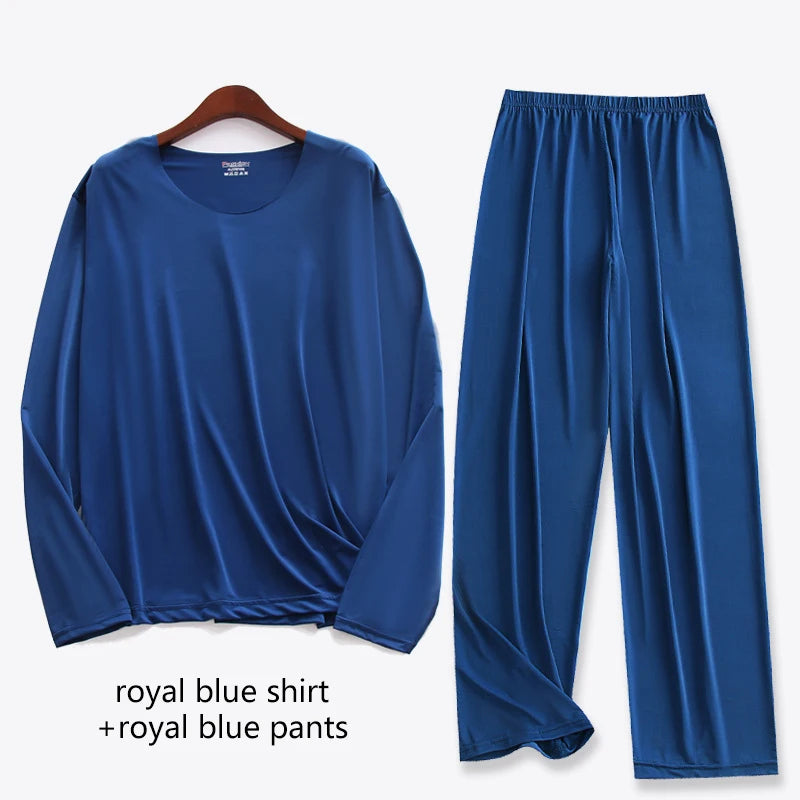 Pijama liviano para hombre con elastano y manga larga