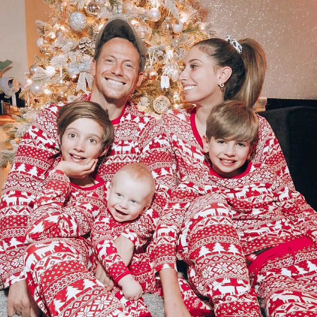 Pijama navideño familiar de manga larga