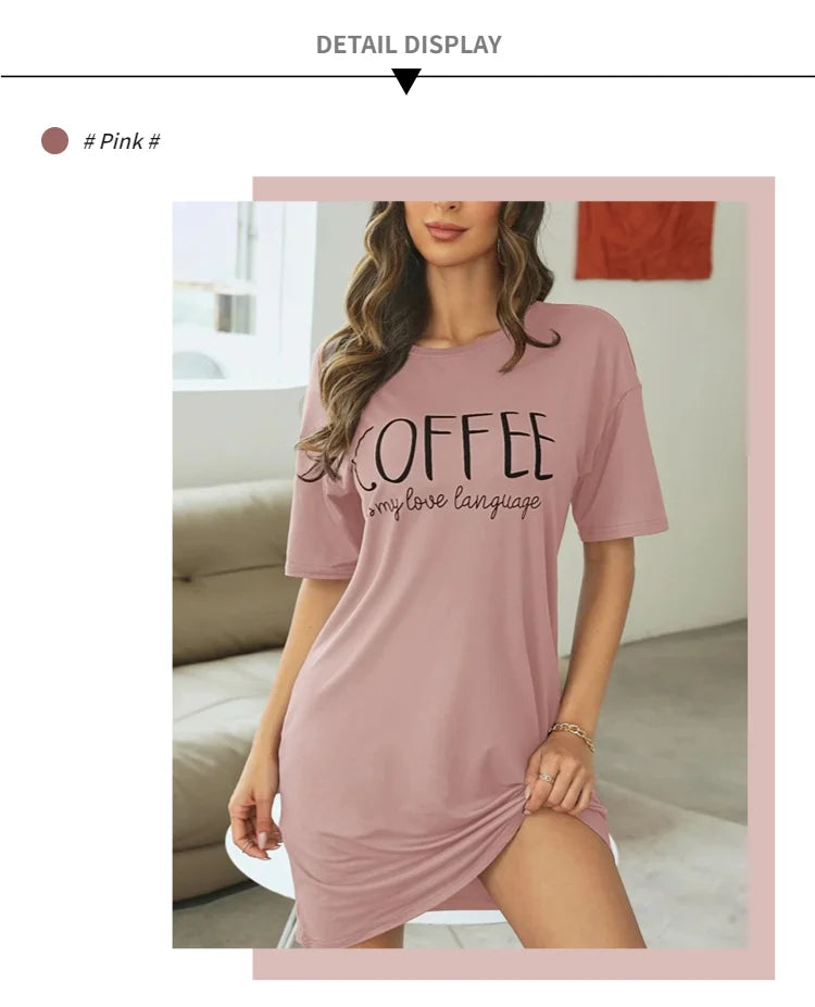 Camisón tipo remerón de manga corta estampado