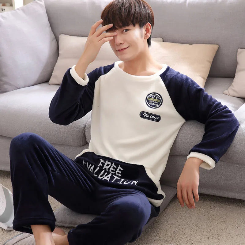 Pijama de franela estampada para hombre