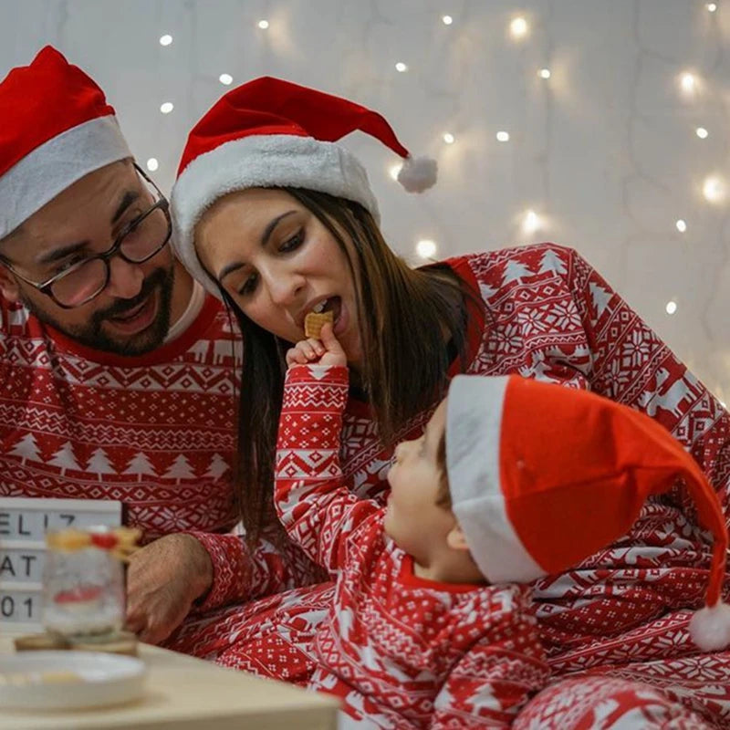 Pijama navideño familiar de manga larga