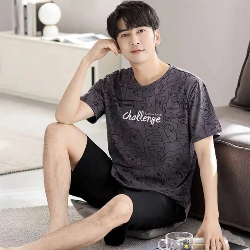 Pijama para hombre con diseños de osos y rayas