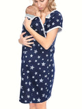 Camisón de maternidad y lactancia de manga corta