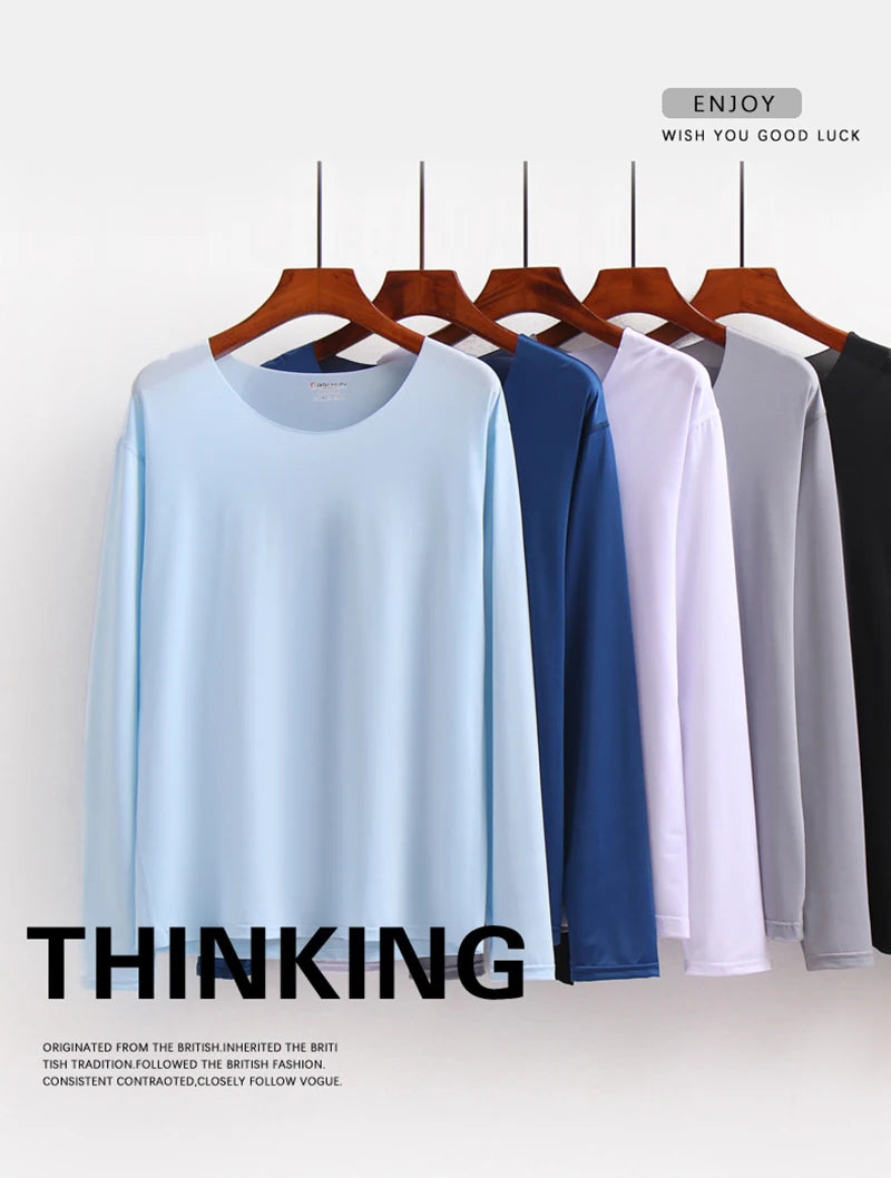 Pijama liviano para hombre con elastano y manga larga